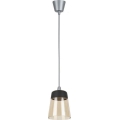 Brilagi - LED Lustr na lanku RETRO GLASS 1xE27/60W/230V pr. 15,5 cm stříbrná/kouřová béžová/černá
