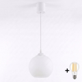 Brilagi - LED Lustr na lanku RETRO GLASS 1xE27/60W/230V pr. 15 cm bílá