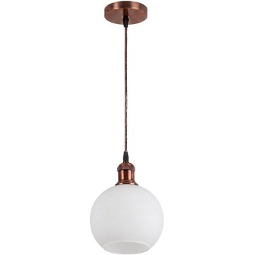 Brilagi - LED Lustr na lanku RETRO GLASS 1xE27/60W/230V pr. 15 cm bílá