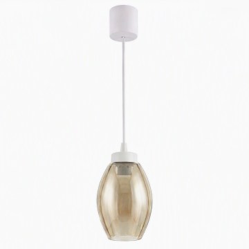 Brilagi - LED Lustr na lanku RETRO GLASS 1xE27/60W/230V pr. 17 cm bílá/kouřová béžová
