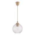 Brilagi - LED Lustr na lanku RETRO GLASS 1xE27/60W/230V pr. 18 cm béžová/čirá