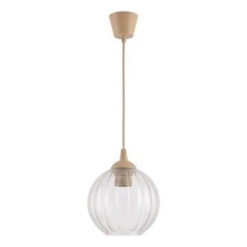 Brilagi - LED Lustr na lanku RETRO GLASS 1xE27/60W/230V pr. 18 cm béžová/čirá