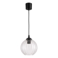 Brilagi - LED Lustr na lanku RETRO GLASS 1xE27/60W/230V pr. 18 cm černá/čirá