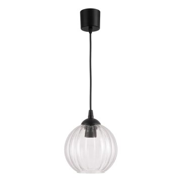 Brilagi - LED Lustr na lanku RETRO GLASS 1xE27/60W/230V pr. 18 cm černá/čirá