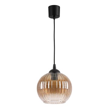 Brilagi - LED Lustr na lanku RETRO GLASS 1xE27/60W/230V pr. 18 cm černá/kouřová hnědá