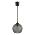 Brilagi - LED Lustr na lanku RETRO GLASS 1xE27/60W/230V pr. 18 cm černá/kouřová šedá
