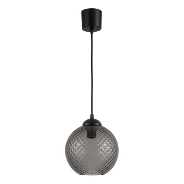 Brilagi - LED Lustr na lanku RETRO GLASS 1xE27/60W/230V pr. 18 cm černá/kouřová šedá