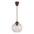 Brilagi - LED Lustr na lanku RETRO GLASS 1xE27/60W/230V pr. 18 cm hnědá/čirá