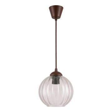 Brilagi - LED Lustr na lanku RETRO GLASS 1xE27/60W/230V pr. 18 cm hnědá/čirá