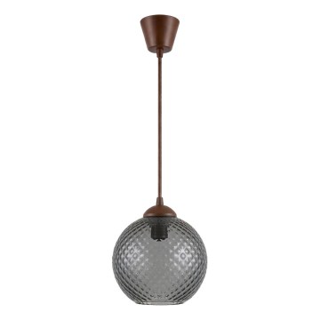Brilagi - LED Lustr na lanku RETRO GLASS 1xE27/60W/230V pr. 18 cm hnědá/kouřová šedá