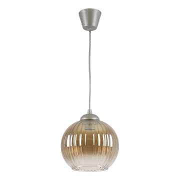 Brilagi - LED Lustr na lanku RETRO GLASS 1xE27/60W/230V pr. 18 cm stříbrná/kouřová hnědá
