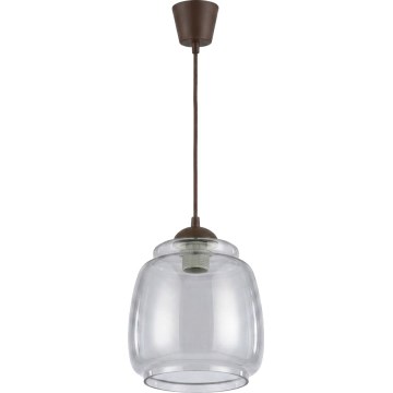 Brilagi - LED Lustr na lanku RETRO GLASS 1xE27/60W/230V pr. 26 cm hnědá/kouřová šedá