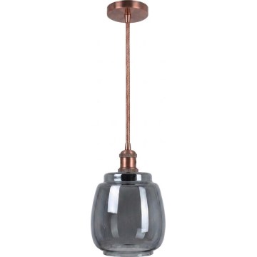 Brilagi - LED Lustr na lanku RETRO GLASS 1xE27/60W/230V pr. 26 cm měděná/kouřová šedá
