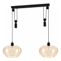 BRILAGI - LED Lustr na lanku RETRO GLASS 2xE27/40W/230V černá/kouřová béžová