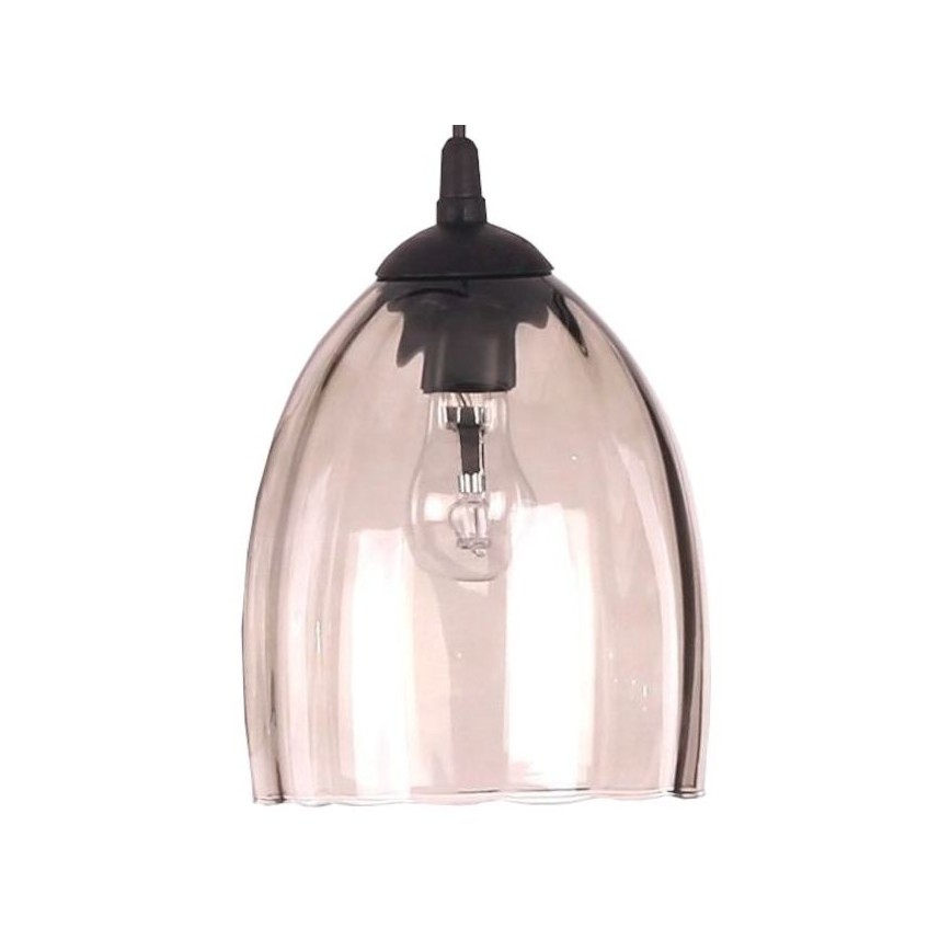 BRILAGI - LED Lustr na lanku RETRO GLASS 2xE27/60W/230V matný chrom/kouřová béžová