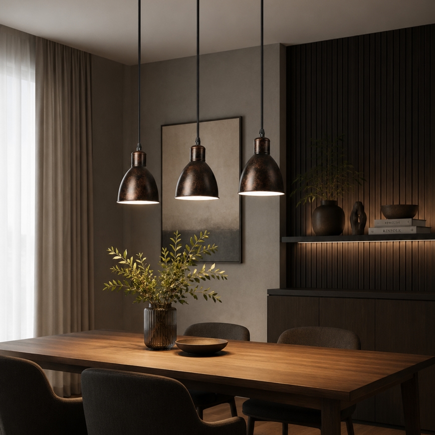 Brilagi - LED Lustr na lanku RIDDY 3xE27/60W/230V měděná/patina