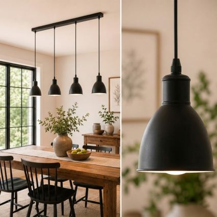 Brilagi - LED Lustr na lanku RIDDY 4xE27/60W/230V černá