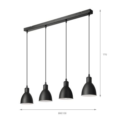 Brilagi - LED Lustr na lanku RIDDY 4xE27/60W/230V černá