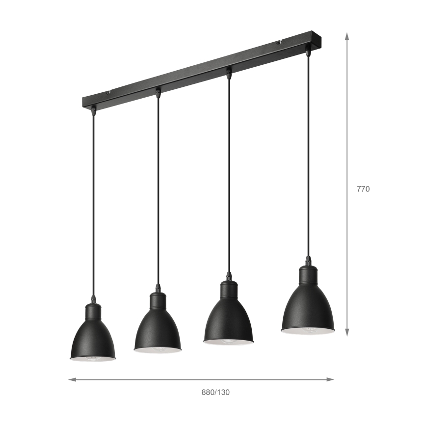Brilagi - LED Lustr na lanku RIDDY 4xE27/60W/230V černá