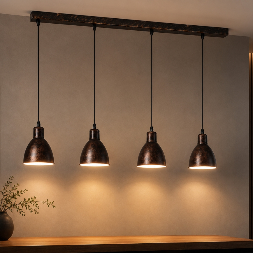 Brilagi - LED Lustr na lanku RIDDY 4xE27/60W/230V měděná/patina