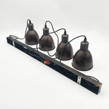 Brilagi - LED Lustr na lanku RIDDY 4xE27/60W/230V měděná/patina