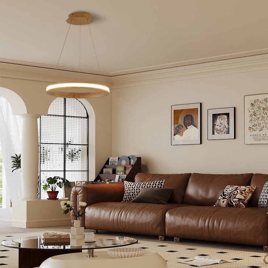 Brilagi - LED Lustr na lanku UMEA WOOD LED/30W/230V pr. 40 cm dřevo