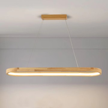 Brilagi - LED Lustr na lanku UMEA WOOD LED/40W/230V 90x22 cm kaučukovník