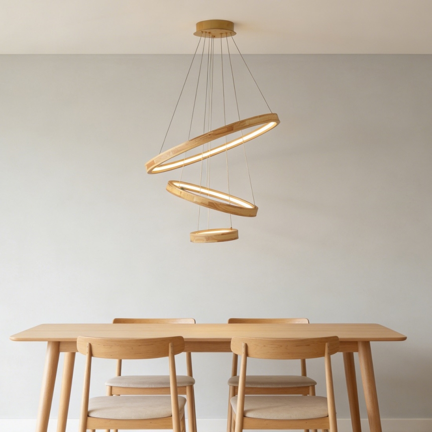 Brilagi - LED Lustr na lanku UMEA WOOD LED/45W/230V pr. 60 cm dřevo