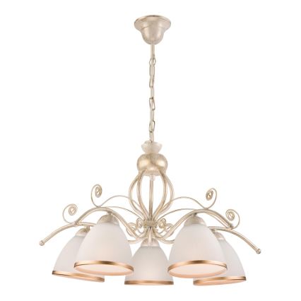 Brilagi - LED Lustr na řetězu ANTICO 5xE27/60W/230V 3000K bílá patina