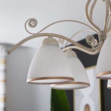 Brilagi - LED Lustr na řetězu ANTICO 5xE27/60W/230V 3000K bílá patina