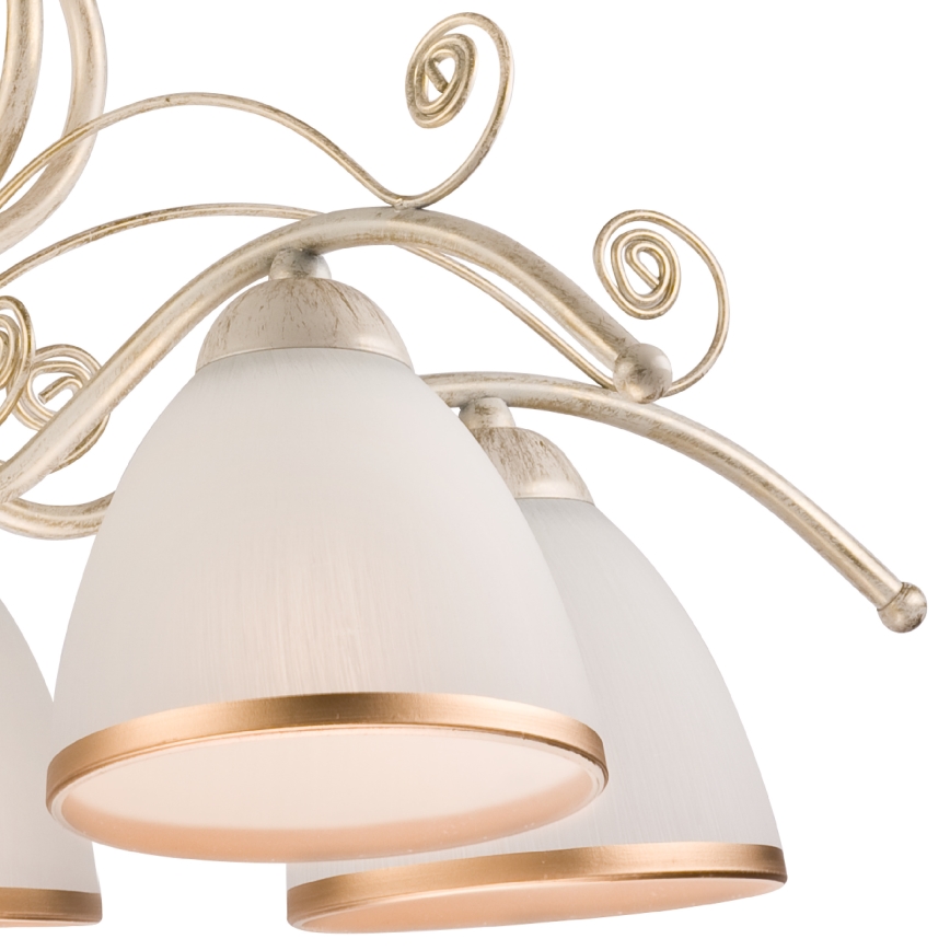 Brilagi - LED Lustr na řetězu ANTICO 5xE27/60W/230V 3000K bílá patina