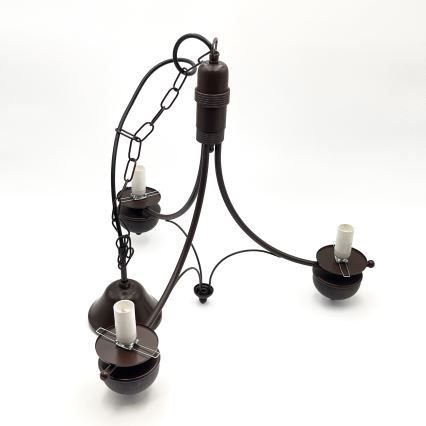 Brilagi - LED Lustr na řetězu COTTAGE 3xE14/40W/230V buk/hnědá/bílá