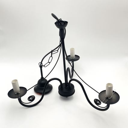 Brilagi - LED Lustr na řetězu COTTAGE 3xE14/40W/230V černá/bílá