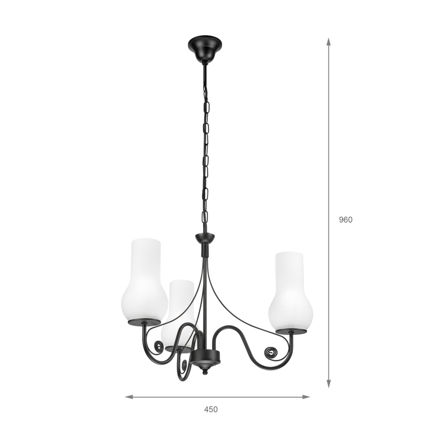 Brilagi - LED Lustr na řetězu COTTAGE 3xE14/40W/230V černá/bílá