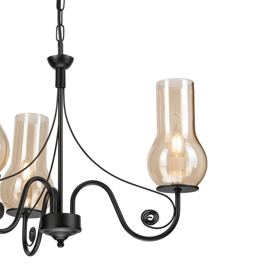 Brilagi - LED Lustr na řetězu COTTAGE 3xE14/40W/230V černá/hnědá