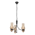 Brilagi - LED Lustr na řetězu COTTAGE 3xE14/40W/230V dub/černá/kouřová béžová