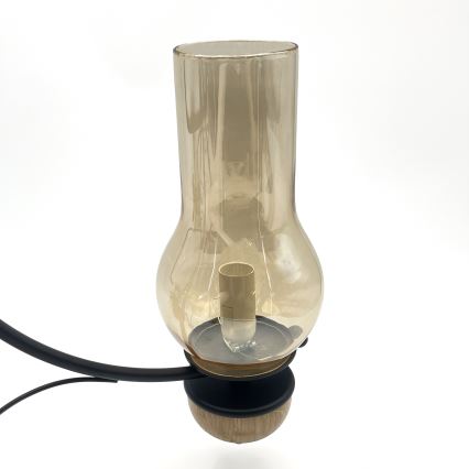 Brilagi - LED Lustr na řetězu COTTAGE 3xE14/40W/230V dub/černá/kouřová béžová