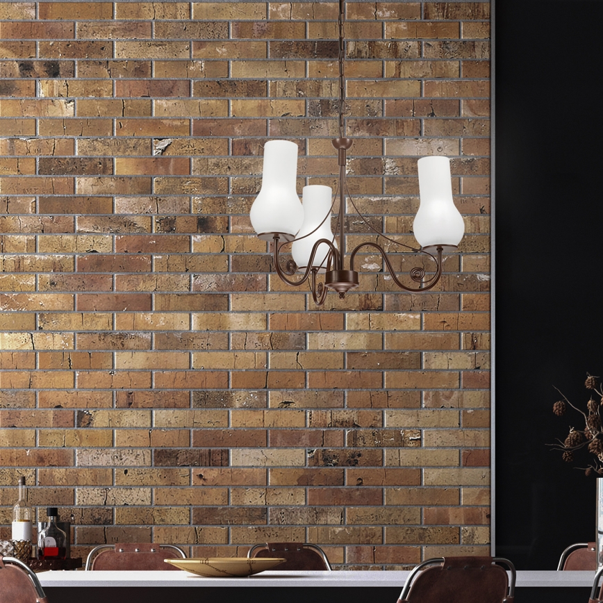 Brilagi - LED Lustr na řetězu COTTAGE 3xE14/40W/230V hnědá/bílá