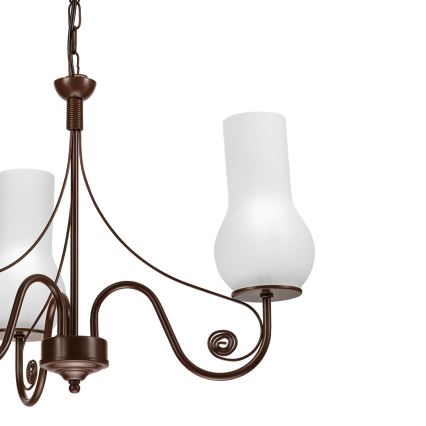 Brilagi - LED Lustr na řetězu COTTAGE 3xE14/40W/230V hnědá/bílá