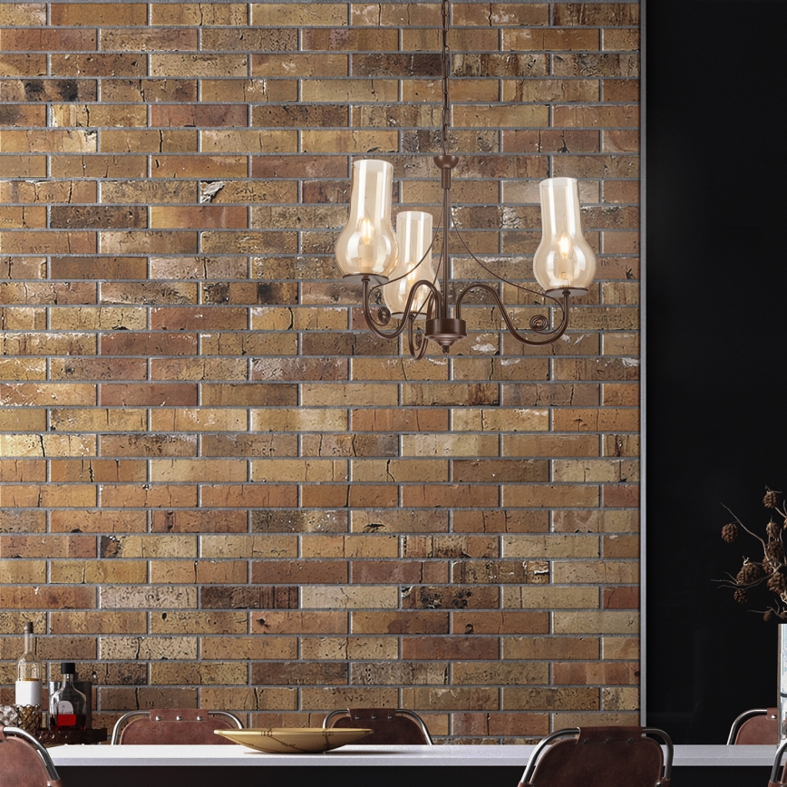 Brilagi - LED Lustr na řetězu COTTAGE 3xE14/40W/230V hnědá