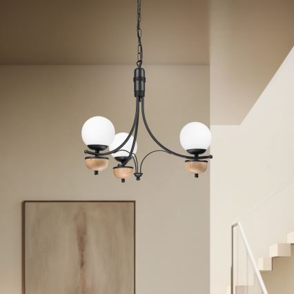 Brilagi - LED Lustr na řetězu COTTAGE 3xG9/40W/230V buk/bílá