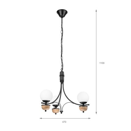 Brilagi - LED Lustr na řetězu COTTAGE 3xG9/40W/230V buk/bílá