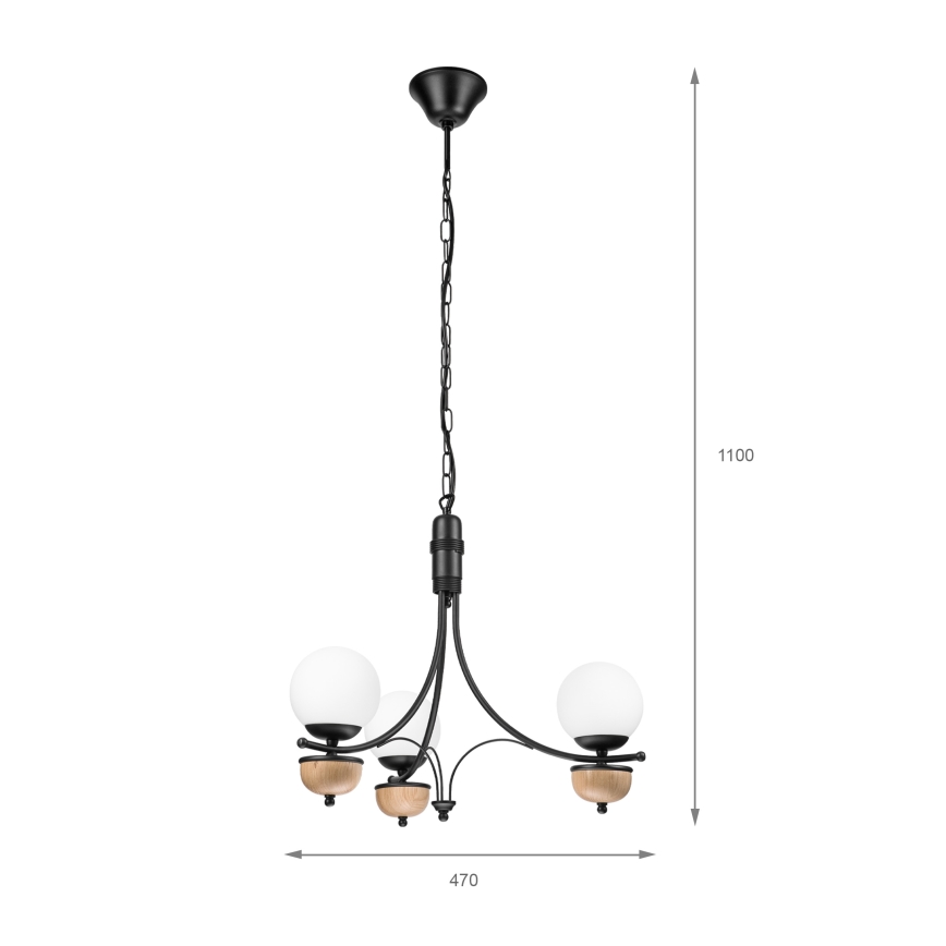 Brilagi - LED Lustr na řetězu COTTAGE 3xG9/40W/230V buk/bílá