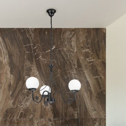 Brilagi - LED Lustr na řetězu COTTAGE 3xG9/40W/230V černá/bílá
