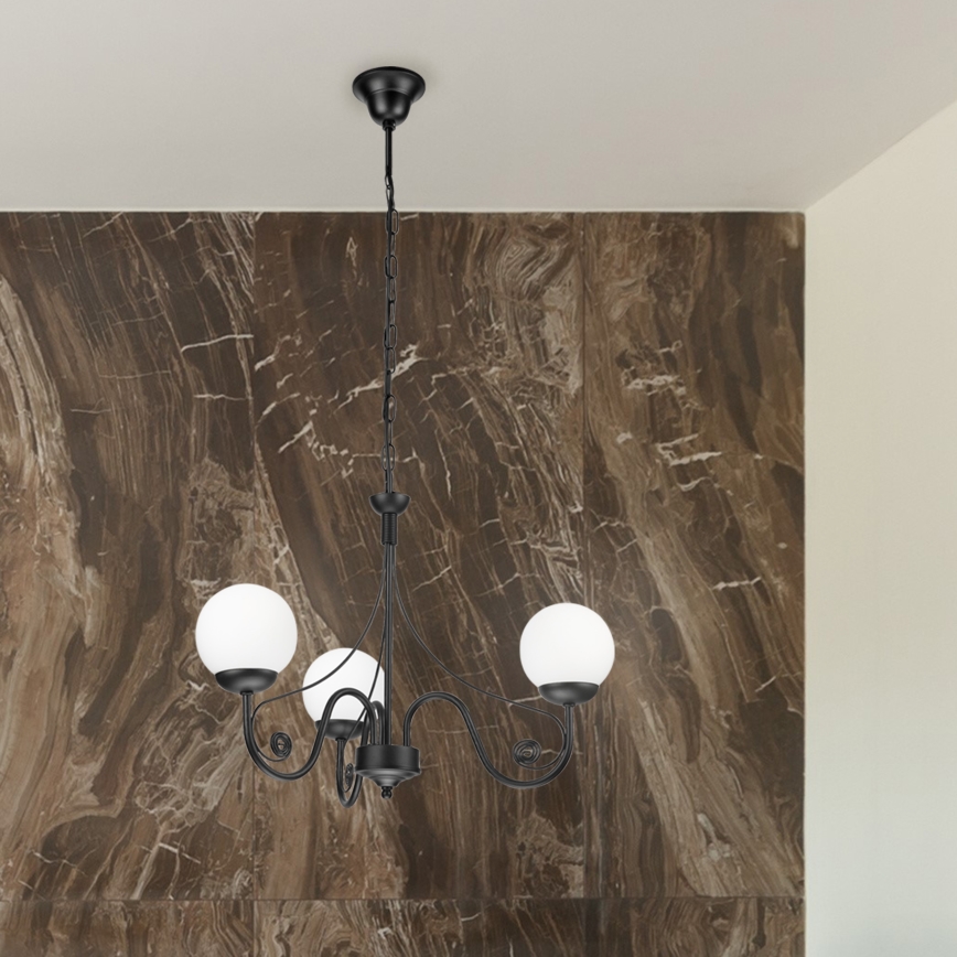 Brilagi - LED Lustr na řetězu COTTAGE 3xG9/40W/230V černá/bílá