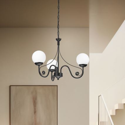 Brilagi - LED Lustr na řetězu COTTAGE 3xG9/40W/230V černá/bílá