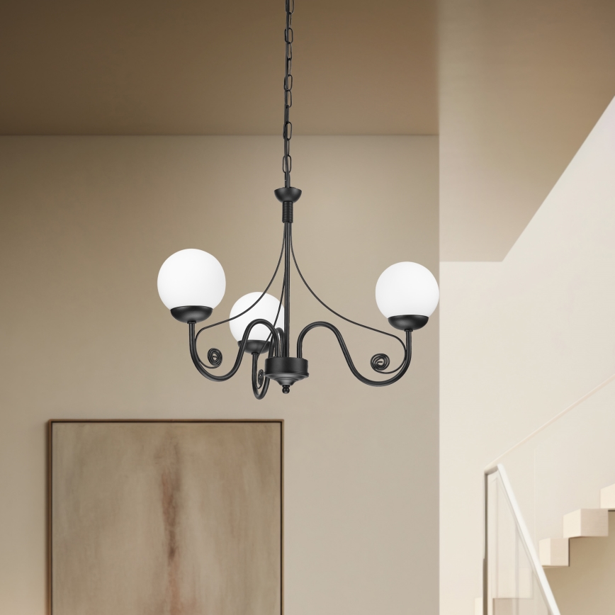 Brilagi - LED Lustr na řetězu COTTAGE 3xG9/40W/230V černá/bílá