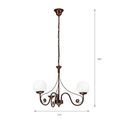 Brilagi - LED Lustr na řetězu COTTAGE 3xG9/40W/230V hnědá/bílá