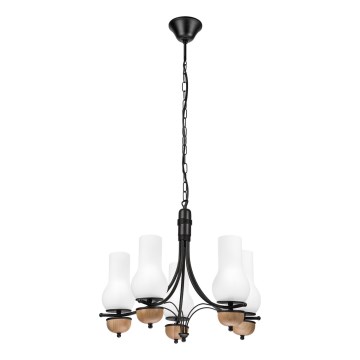 Brilagi - LED Lustr na řetězu COTTAGE 5xE14/40W/230V buk/bílá
