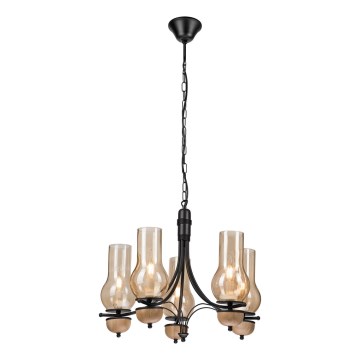 Brilagi - LED Lustr na řetězu COTTAGE 5xE14/40W/230V buk/hnědá